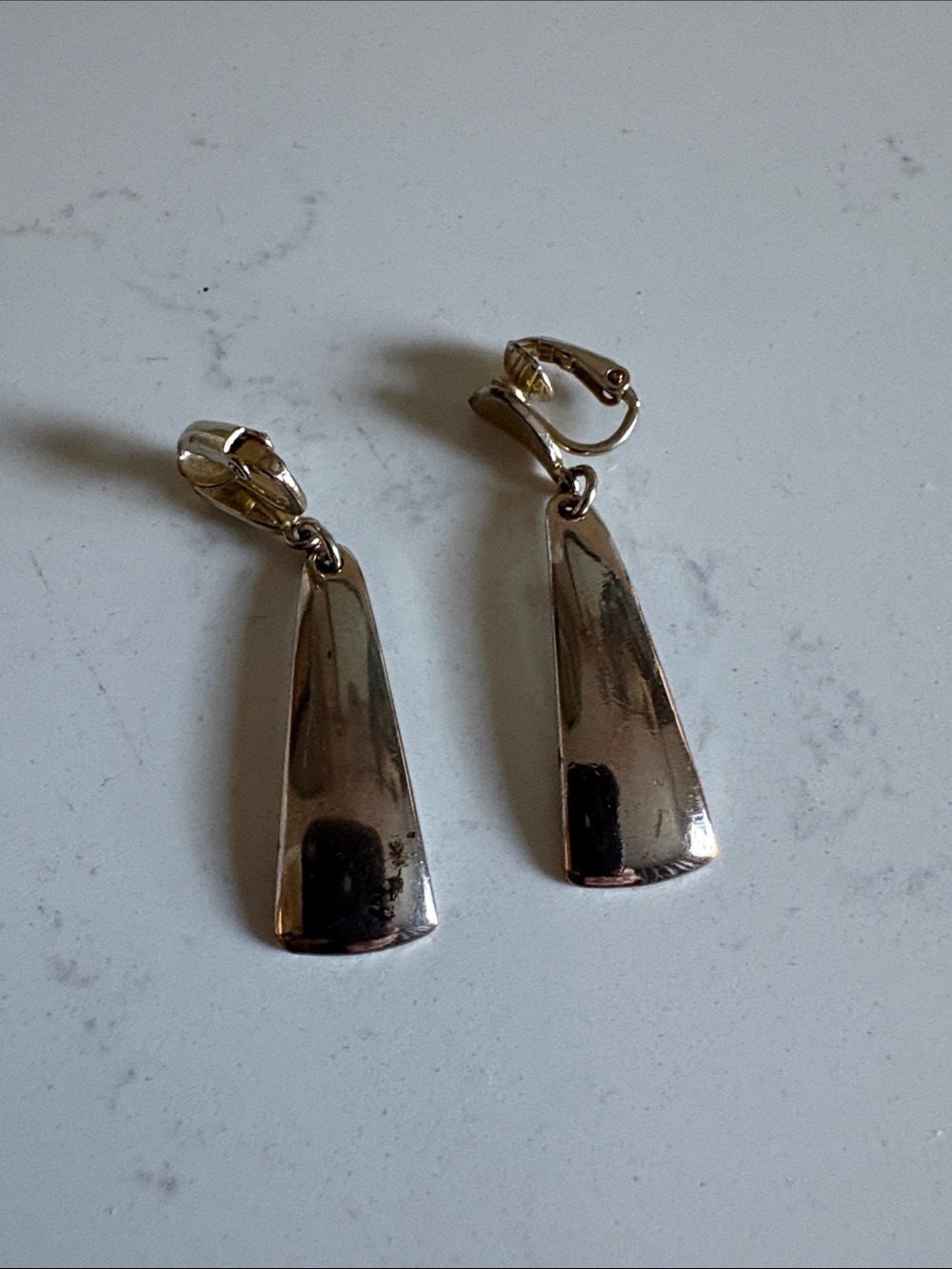 silver clip dangle earrings